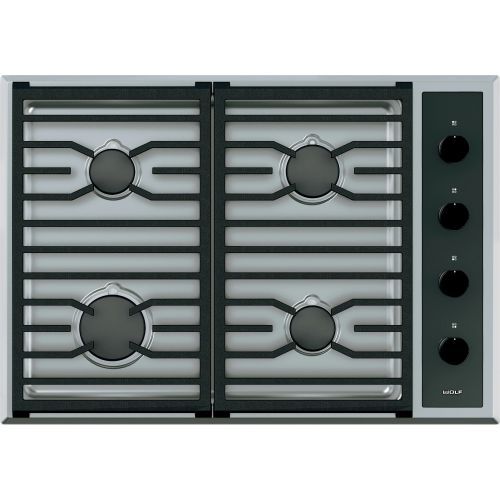 Wolf® 30" Stainless Steel Transitional Natural Gas Cooktop-0