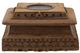 A & B Home Brown Antique Carved Pillar Candle Holder-1
