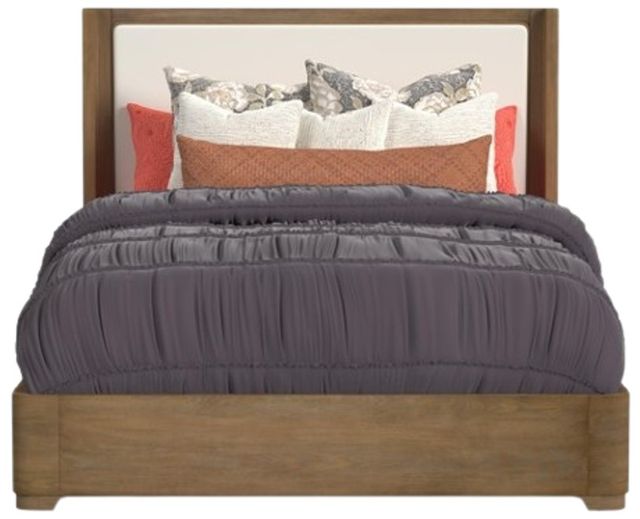 Flexsteel® Normandy Cream/Driftwood Queen Upholstered Storage Panel Bed-3