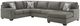 Signature Design by Ashley® Clarington 3-Piece Graystone Right Arm Facing Full Sleeper Sectional and Chaise-0
