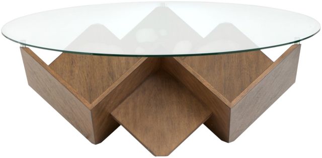 Magnussen Home® Vector Russet Brown Round Cocktail Table-2