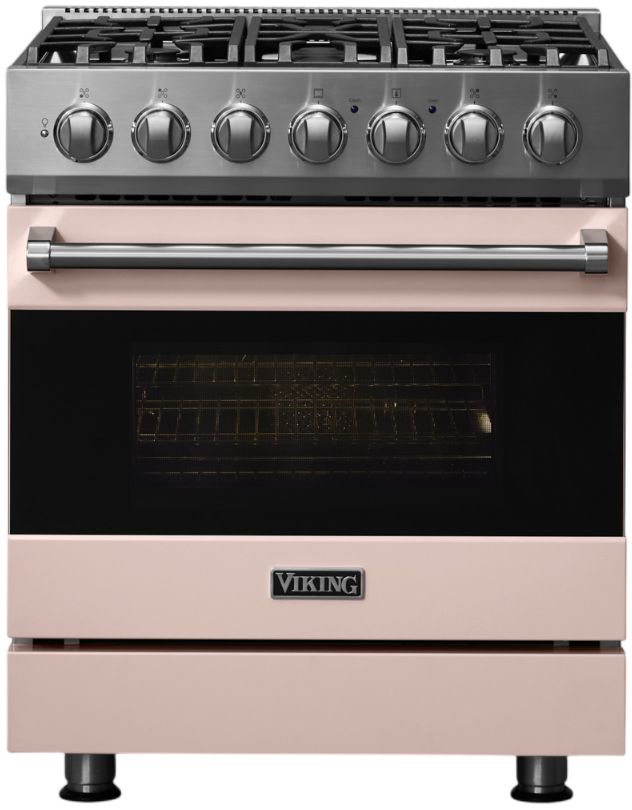 Viking® 3 Series 30" Blush Pro Style Natural Gas Range-2