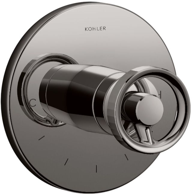 KOHLER® Components® MasterShower® Vibrant Titanium Temperature Control Valve Trim with Industrial Handle-0