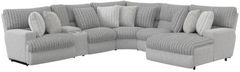 Catnapper® Abraxas 6-Piece Moonstruck Curved Power Reclining Sectional with Console and Chaise