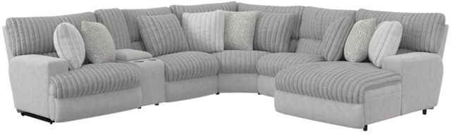 Catnapper® Abraxas 6-Piece Moonstruck Curved Power Reclining Sectional with Console and Chaise