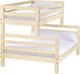 Crate Designs™ Furniture Unfinished Twin XL/Queen Tall Ladder End Bunk Bed-0