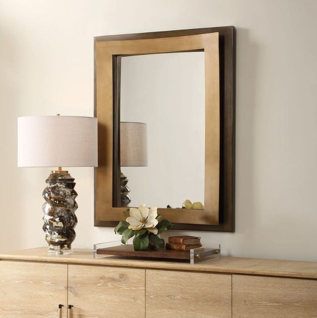 Uttermost® Around The Bend Brown/Golden Bronze Mirror-1