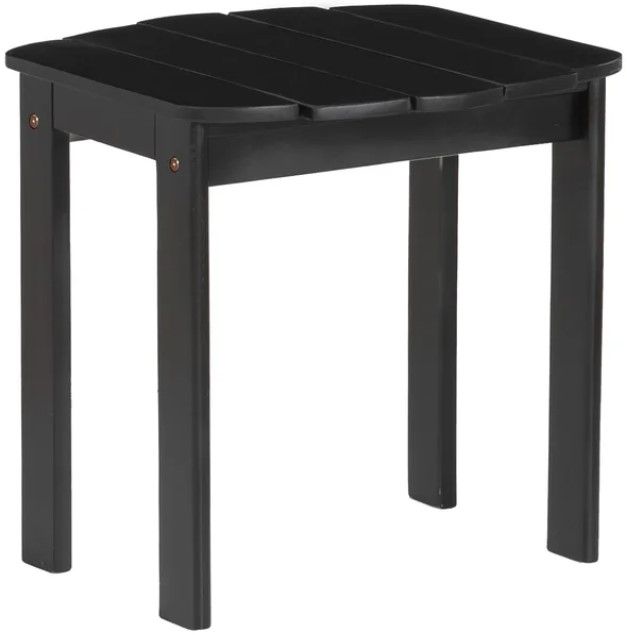 Linon Adirondack Black Wooden Outdoor End Table-0