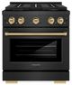 ZLINE Autograph Edition Paramount 30" 4.2 Cu. Ft. Black Satin Stainless Steel Gas Range with 4 Burner DuoPro™ Cooktop and Convection Gas Oven with Champagne Bronze Accents-0