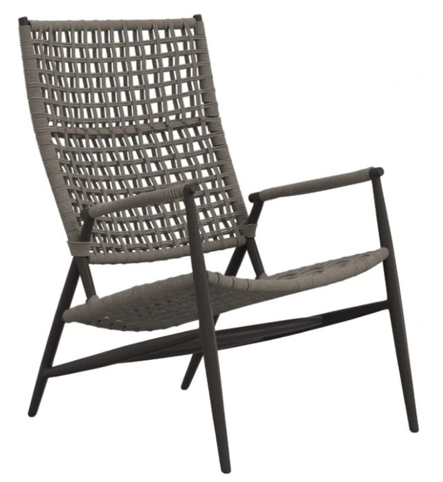 Sunset West Grigio Graphite/Stone Gray Metal/Natural Fibers Outdoor High Back Accent Chair-0