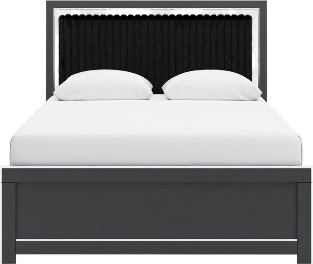Signature Design by Ashley® Zuraleus 3-Piece Black Queen Upholstered Panel Bedroom Set-3