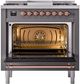 Ilve® Nostalgie II Series 36" Graphite Matte Pro Style Dual Fuel Range-2