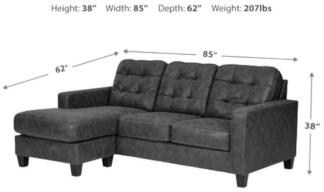 Benchcraft® Venaldi Gunmetal Queen Sleeper Chaise Sofa-3