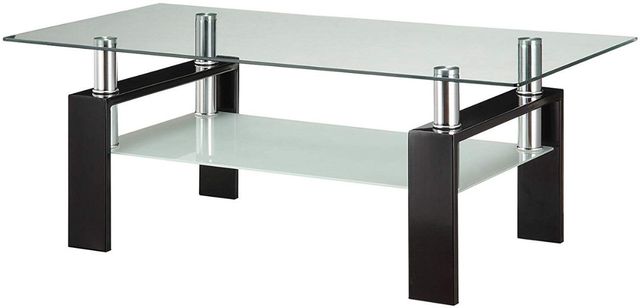 Coaster® Dyer Black Tempered Glass Coffee Table with Shelf-0