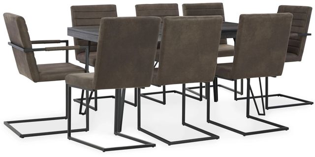 Signature Design by Ashley® Strumford 9-Piece Charcoal/Black Dining Set-0