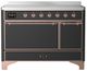 Ilve® Majestic III 48" Graphite Matte Pro Style Induction Range with Solid Door and Copper Trim-0