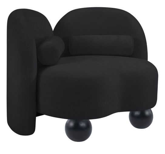 Meridian Furniture Daphne Black Chenille Fabric Accent Chair-0