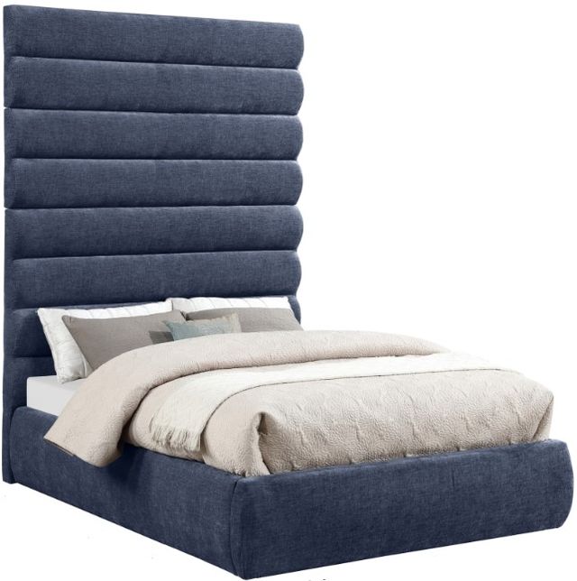 Meridian Furniture Adam Navy Full 89" Upholstered Panel Bed-0