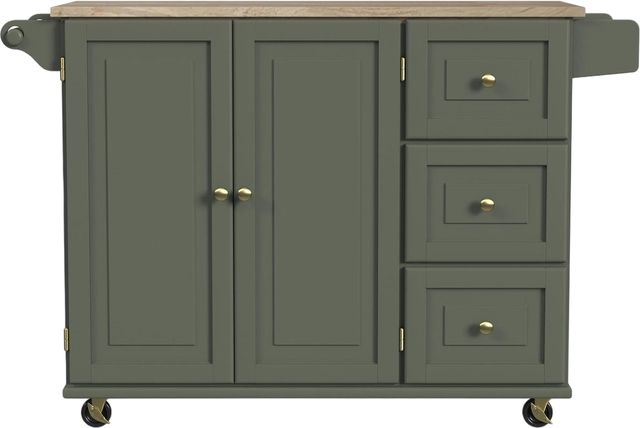 homestyles® Dolly Madison Green Drop Leaf Kitchen Cart-1