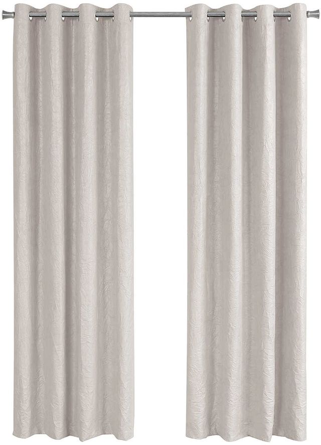 Monarch Specialties Inc. 2-Piece Ivory 52" x 95" Room Darkening Curtain Panel Set-0