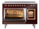 Ilve® Nostalgie II Noblesse 48'' Burgundy Pro Style Induction Range with Brass Trim-3