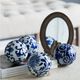 A & B Home Aline 4-Piece Blue/White Decorative Spheres Set-1