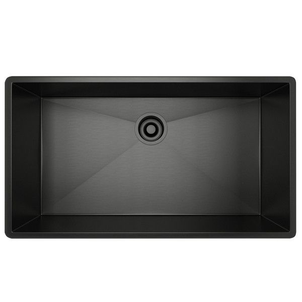 Forze 30" Single Bowl Kitchen Sink - Black Stainless Steel-0