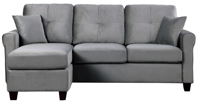 Mazin Furniture Monty 2-Piece Gray Reversible Sofa Chaise Sectional-3