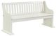 Elements International Stone White Pew Storage Bench-0