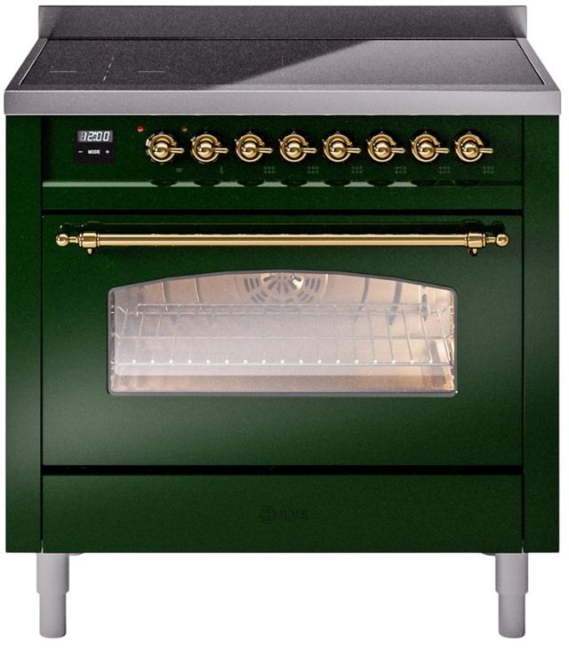 Ilve® Nostalgie II Series 36" Emerald Green Pro Style Induction Range-0