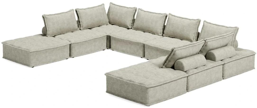 Signature Design by Ashley® Bales 8-Piece Taupe Sectional Woods