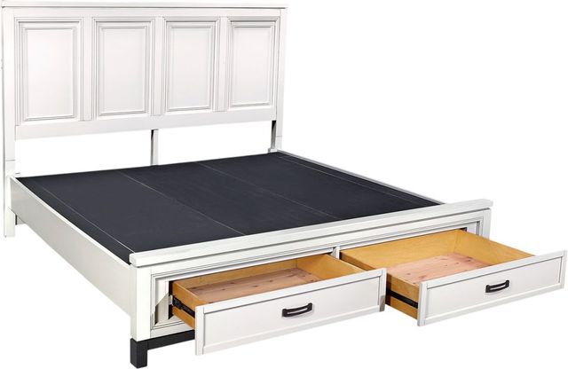 aspenhome® Hyde Park White Paint King Panel Storage Bed-3