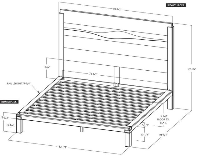 International Furniture Direct Raramuri Brown King Panel Bed-2