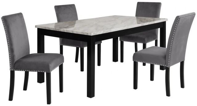 New Classic® Home Furnishings Celeste 5-Piece Gray Dining Set-0