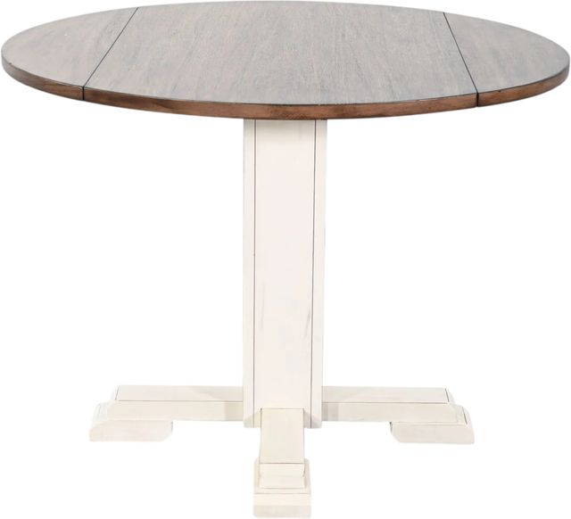 Sunny Designs™ Pasadena Buckskin Top Drop-Leaf Table with Marble White Base-2