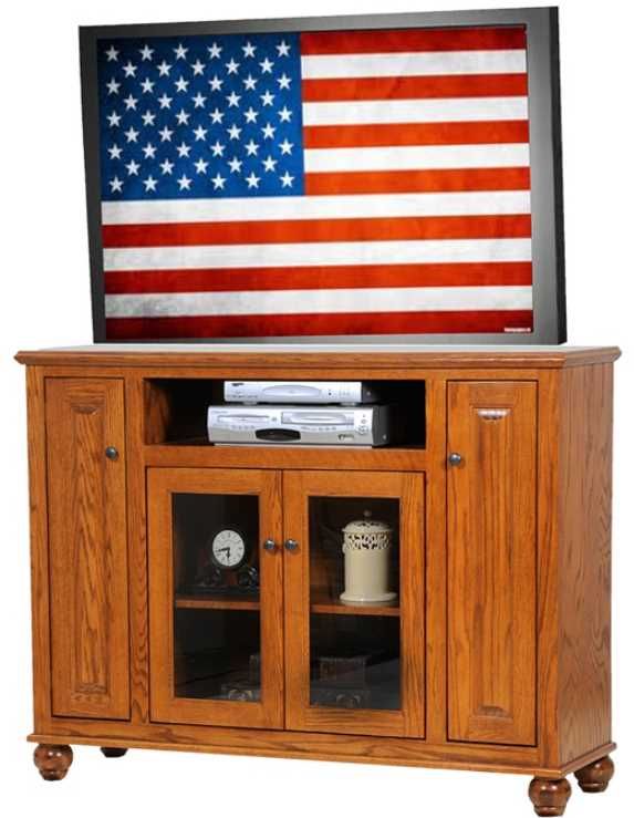 American Heartland Manufacturing Oak 57" Tall Deluxe TV Stand-1