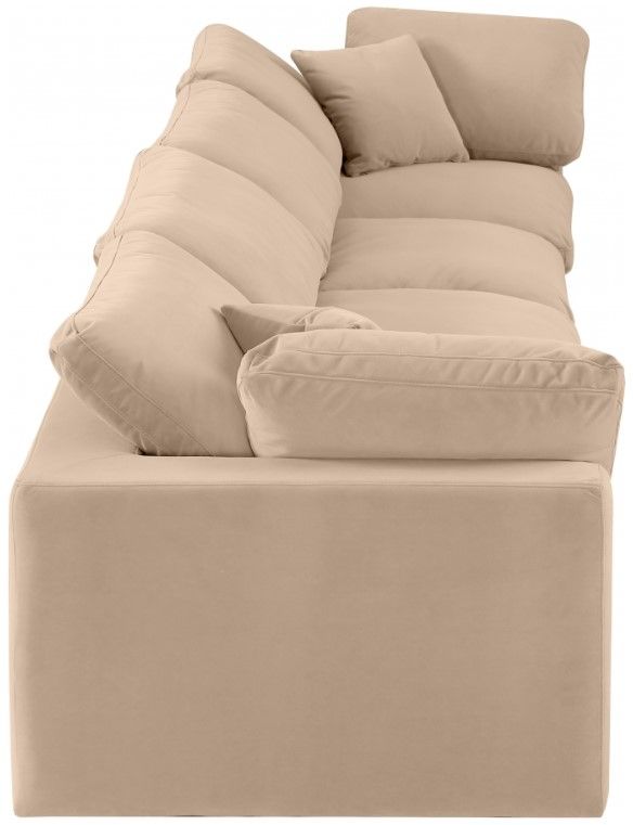 Meridian Furniture Comfy 4-Piece Beige Velvet Sofa-2