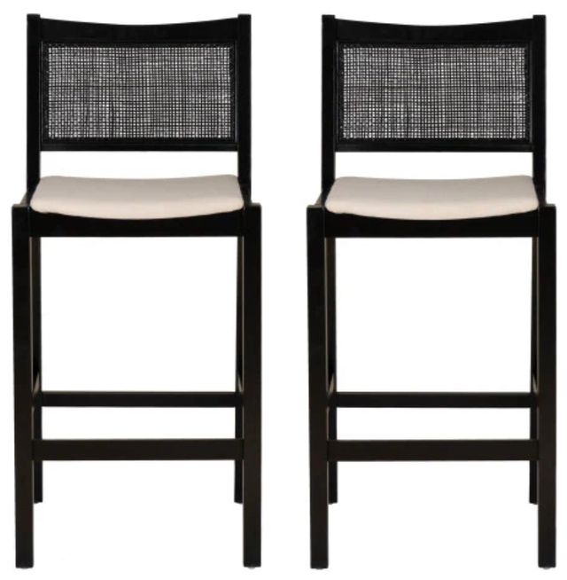 Powell® Beaux 2-Piece Black Cane Barstool-3