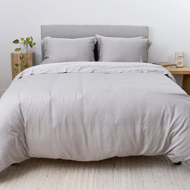 Hush Iced 3-Piece Grey Queen Duvet Cover Set-3