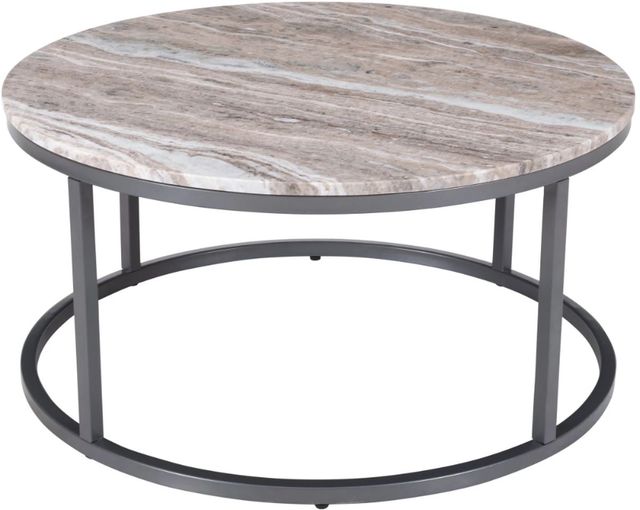 Jofran Inc. Wynn Marble Gray Cocktail Table with Gunmetal Base-2