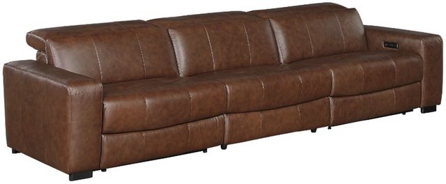 Homelegance® Sutton 3-Piece Brown Leather Power Reclining Sectional with Power Headrests and Charging Ports-0