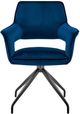 Armen Living Hadley Blue/Matte Black Dining Arm Chair-4