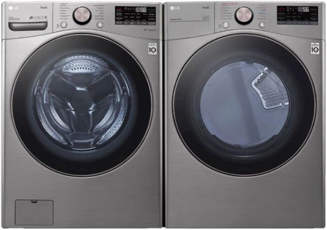 LG Graphite Steel Front Load Washer & Electric Dryer Laundry Pair-0