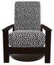 Telescope Casual Leeward Agra Classic/Kona Fabric/Polymer Outdoor Cushion Swivel Hidden Rocker with Chestnut Rustic Arms-1