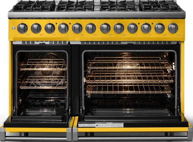 Viking® 5 Series 48" Daffodil Pro Style Dual Fuel (NG) Range with Polished Chrome Trim-1