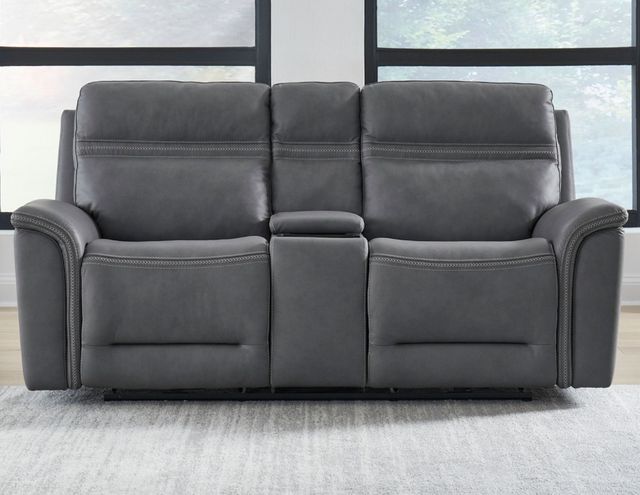 Liberty Furniture Cooper Blue Gray Power Reclining Loveseat with Console-2
