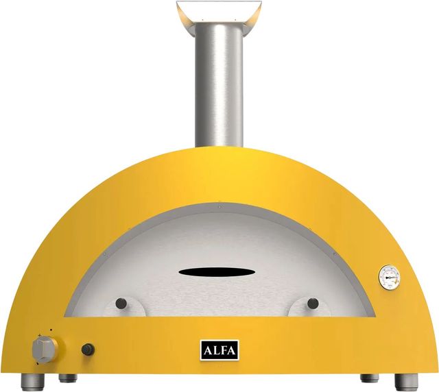 Alfa Moderno 5 Pizze 47" Imperial Yellow Natural Gas Pizza Oven-0