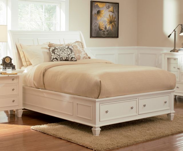 Coaster® Sandy Beach 5-Piece White King Sleigh Storage Bedroom Set-2