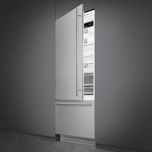 Smeg Universal 36" 19.6 Cu. Ft. Stainless Steel Built-In Bottom Freezer Refrigerator-3
