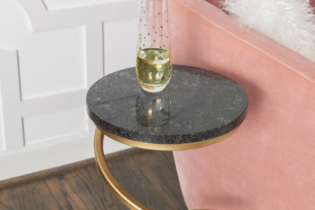 Powell® Gigi Black Spiral Drink Table with Gold Base-2